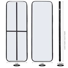 體操墊充氣式訓練墊 厚度體操氣墊 - 黑色 - 查看 3