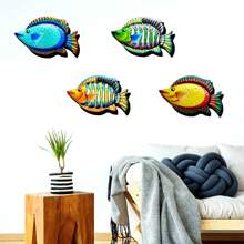 1 Miếng Kim loại Sắt Cá Trang trí tường , Có sẵn In 4 Màu , Thích hợp Đối với Ngoài trời - Nhiều màu - Xem 1