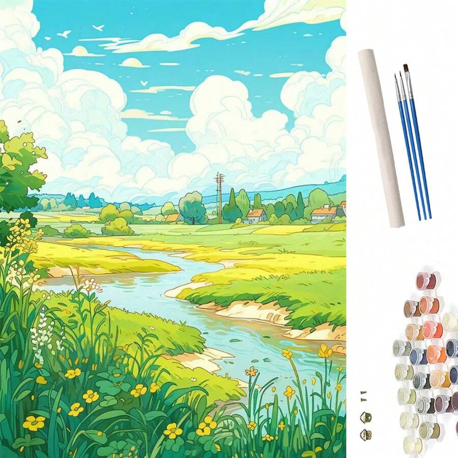 Spring Field 1 DIY Paint By Numbers For Adults Spring Field DIY Oil