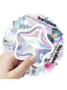 63pcs Pink And Silver Minimalist Doodle Sticker Set, Waterproof, For Decorating Luggage, Pens, Guitar, Notebook