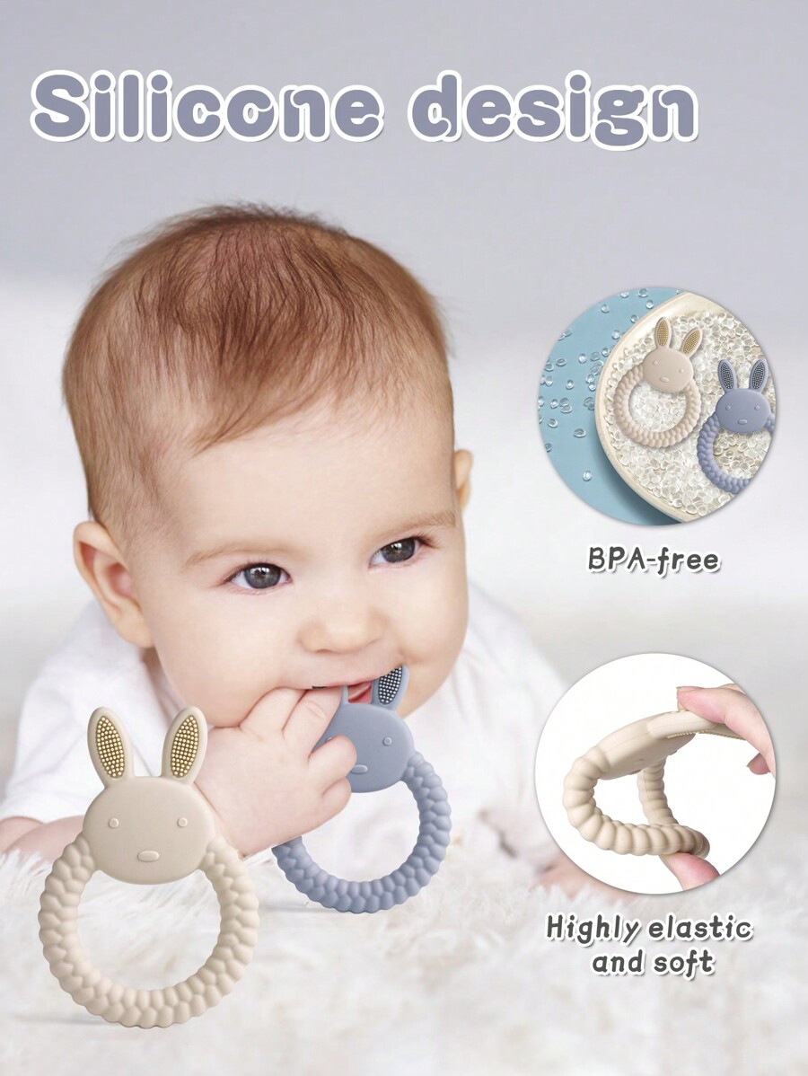 1 Set 2pcs Silicone Babies Teethers Baby Teething Toys For Soothe
