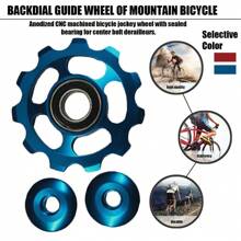 1pc Black Aluminum Alloy Bike Rear Derailleur Wheel, Bearing Anodic Cnc 11t Chain Guide Pulley For Mountain Cycling Equipment