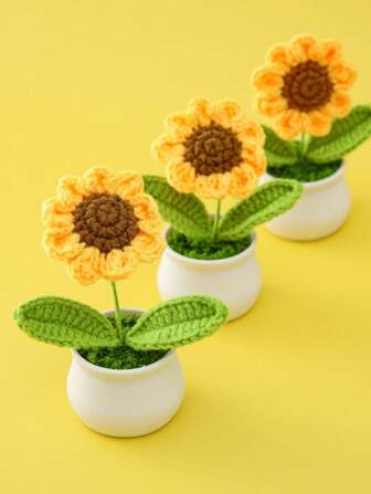 رمضان زينة رمضان قطعة واحدة هدية ديكور إناء نبات مصنوع يدويًا على شكل دوار الشمس، مثالية كهدية للتخرج وعيد الأم وعيد الحب والميلاد والذكرى السنوية، مناسبة للأم والحبيب والحبيبة، هدية عيد الحب