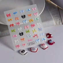 5D Embossed Nails Art Flowers Stickers Spring Summer Butterfly Sweater Wheat Adhesive Sliders Nail Polish Manicure Sticker Decals - Multicolor - View 2