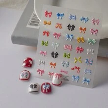 5D Embossed Nails Art Flowers Stickers Spring Summer Butterfly Sweater Wheat Adhesive Sliders Nail Polish Manicure Sticker Decals - Multicolor - View 5