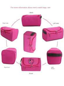 旅行洗漱包男女便携式悬挂式洗漱包 26 首字母 A 到 Z 大容量化妆品收纳包防水化妆包适用于浴室旅行收纳包、化妆包、化妆包、度假收纳包、大容量化妆品收纳包化妆盒，适用于口红、刷子、护肤品、手机、硬币、小物品，适用于家庭、礼物、度假和节日万圣节圣诞节多功能用途、波西米亚风、适用于假日海滩、浴室收藏、卧室收藏、大容量 - 粉色 - 查看 3