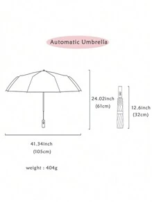1pc Windproof Anti-Uv Automatic Umbrella With Reinforced 10 Ribs For School,Office,Household,Travel - Multicolor - View 2
