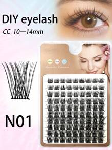 aHoneya 90扇蟲群睫毛預製捲翘卷量打底接長根混合長度diy假睫毛大盒裝經濟實惠式自然捲 9-15mm - D - 查看 9