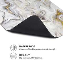 1pc Marble Pattern Washing Machine Dust Cover,Countertop Absorbent Table Mat,Absorbent & Quick-Dry Fridge Mat, Microwave Oven Dust Cover,Soft Diatom Mud Drainage Pad,Non-Slip Super Absorbent And Wear-Resistant Dish-Washing Dry Pad,19.7*23.6 Inch Modern Washing Machine & Dryer Top Cover,Suitable For Laundry Room And Kitchen,Bag,Organizer,Storage