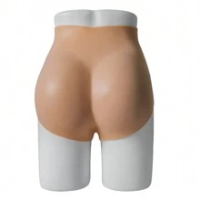 女士拳擊手短褲內褲硅膠柔軟臀部推起假臀部增強臀部100％矽膠內褲自豪 - 米色 - 查看 9