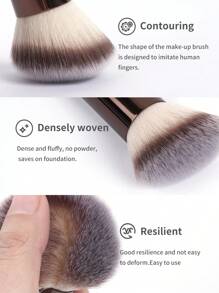 MAANGE 1 pieza Juego de pinceles profesionales para base de maquillaje, pinceles tubulares biselados, herramientas de maquillaje con fibras suaves para un fácil transporte, pinceles para viajar