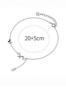 1 Pièce Charmant Cheville En Imitation Papillon En Argent Sterling S925 Avec Zircone Cubique Pour Rendez-vous, Fête Et Cadeau De Festival