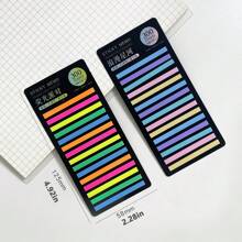 300pcs Random Color Self-Adhesive Sticky Notes, Colored Transparent Index Tabs For Students And Note-Taking - Blue Fantasy - View 6