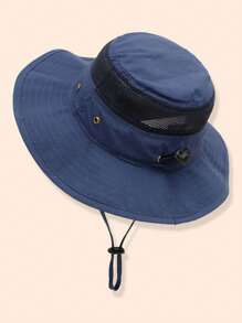 1pc Children's Breathable Mesh Sunshade Bucket Hat For Outdoor Activities In Summer