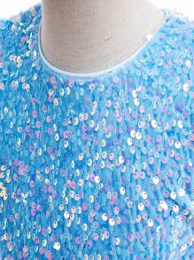 Girls Sequin Mesh Tulle Princess Dress, Suitable For Flower Girl, Party, & Elegant, Excluding Headband