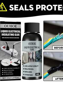 Ouhoe Liquid Insulation Glue Resistant To High Temperature, Good Insulation, Weatherproof, Waterproof, Sealing And Repair Glue - White Bottle 30ml - View 3