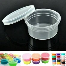 24PCS Slime Storage Containers , Reusable Leakproof Clear Plastic Foam Ball Storage Cups Storage Jars Containers With Lids Slime Pots Tubs - Transparent - View 3