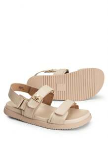 Flat Sandals For Women Comfortable Open Toe Summer Sandals Adjustable Fashion Dress Sandals Dresses For Woman - 杏色 - 查看 9