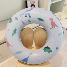 1 Pieza Anillo Inflable De Natación En La Piscina De Playa Con Diseño De Dinosaurio Azul - Dinosaurio - Ver 3