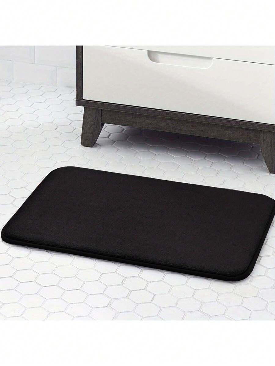1pc Simple Soft Memory Foam Water Absorption Anti-Slip Bath Mat Or Toilet Mat Carpet Bathroom Kitchen Decor