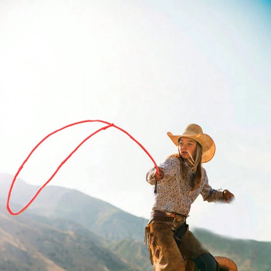 Lazo de vaquero, cuerdas de vaquero y vaquera, cuerdas mágicas, cuerdas pre-atadas, accesorios de vaquera y vaquero, cuerdas, disfraces de vaquera y vaquero de Halloween, cuerdas de utilería de escenario, ropa de cuerda, cuerdas rojas, cuerdas azules, versión mejorada, juegos de fiesta de vaqueros - Lazo de mezclilla - Ver 1