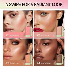 Cream Contour Stick, Bronzer Stick Facial Contouring Stick,Long Lasting Highlight Contour Makeup,Buildable Face Bronzer Face Shaping - 02,柔和的光芒 - 查看 4