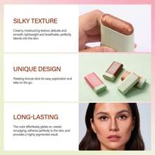 Cream Contour Stick, Bronzer Stick Facial Contouring Stick,Long Lasting Highlight Contour Makeup,Buildable Face Bronzer Face Shaping - 02,柔和的光芒 - 查看 3
