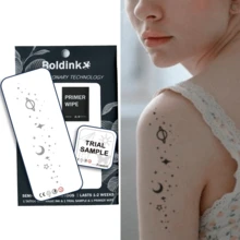 1 Kit Revolutionary Technology Tattoos, Semi-Permanent Tattoos, Stars, Solar System, Temporary Tattoos, Fake Tattoos, Water-Resistant, Authentic Tattoo Look, Plant-Based, Tattoo, C023 - Black - View 3