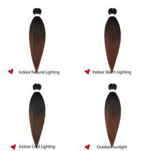 Cabello trenzado preestirado 1 pieza/paquete Extensiones sintéticas ombré de textura suave yaki profesional, sin picazón, apto para agua caliente para trenzas para uso diario, fiesta, Halloween, cosplay, Navidad, fiestas, etc. (1B/30) - Marrón - Ver 9