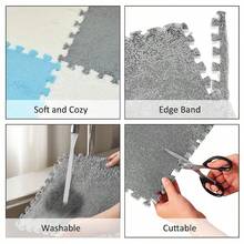 18pcs White, Grey, Light Blue Mixed Color Plush Carpet Mat With Anti-Slip, Shockproof, Hand-Washable And Cuttable Features, Perfect Home Decor For Living Room, Bedroom - Multicolor-white+Grey+Light Blue - View 9
