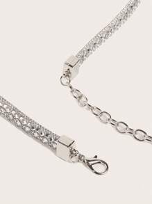 1条女士时尚水晶链腰带，适合搭配连衣裙、参加派对、日常穿着，四季皆宜，百搭配饰，也适合万圣节。