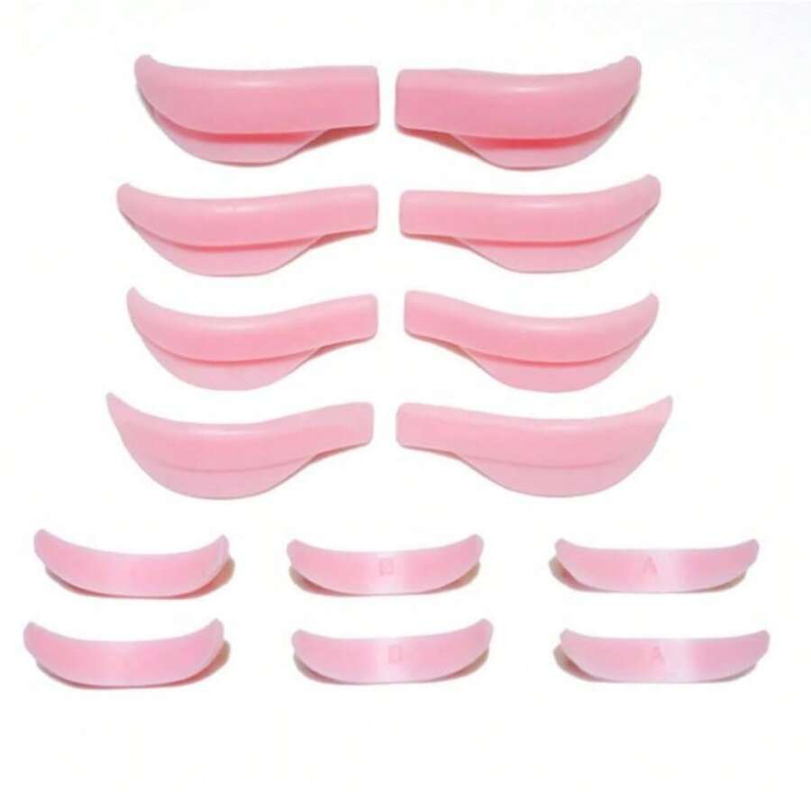14 Pieces Lash Lift Rods, Silicone Eyelash Perm Pads Lash Lift Rods Reusable Lash Lifting Pads Lift Shield - Pink - View 1