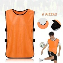 Paquete de 5 chalecos de entrenamiento deportivos de fútbol - Naranja - Ver 1