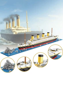 Weihnachtsdekoration Luxuriöses klassisches Kreuzfahrtschiff Modell Bausteinsatz, 3D-Miniatur DIY-Spielzeug, kreative Stresslinderung Schreibtisch Dekoration, Geburtstagsgeschenk - 1 Stück Raumdekoration, Miniaturdinge, Schiffsspielzeug, Weihnachtsminiatur, Modellbau, Kreuzfahrtschiff Modell