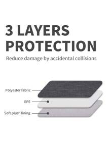 canvas artisan Vỏ máy tính xách tay Chống sốc Polyester Không thấm nước Bao đựng máy tính xách tay Cái túi Đối với MacBook Air/Pro - Màu xám đen - Xem 6