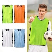 Pack 5 Casacas Chaleco Entrenamiento Deportivo Futbol - Blanco - Ver 6