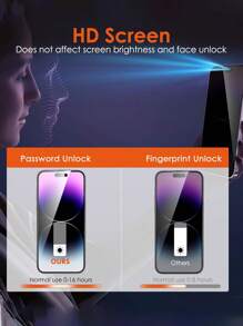 2 片隐私防眩光窥视水凝胶保护膜，适用于 [非钢化玻璃]，适用于 16/16 Plus/16 Pro/16 Pro Max/15/15Pro/15 Plus/15 Pro Max/14/13/12/11 生日、家人、朋友防窥礼物，手机屏幕保护膜，手机配件 - 無色 - 查看 5