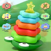 堆疊環、可愛的星星堆疊玩具 - 男孩和女孩的形狀堆疊器、幼兒的堆疊玩具 - 彩色 - 查看 7