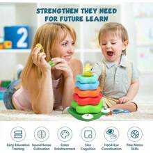 堆疊環、可愛的星星堆疊玩具 - 男孩和女孩的形狀堆疊器、幼兒的堆疊玩具 - 彩色 - 查看 4