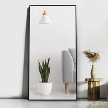 CASSILANDO 165x60cm Floor Mirror, Floor Large Mirror, Standing Mirror, Against Wall For Bedroom, Cladding And Wall Mounted Thin Frame Mirror, Black,Gold