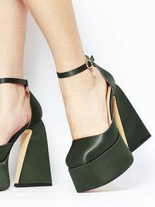 Women's Platform Ankle Strap Summer Sandals Fashion Chunky Block Heel Sexy Party Shoes - 綠色 - 查看 4