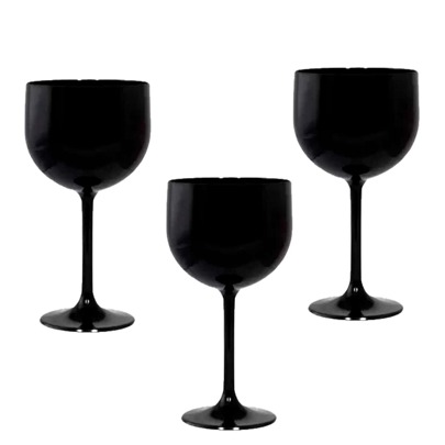KIT 20 TAÇAS DE GIN 600ml ACRILICO/PLASTICO PRETO