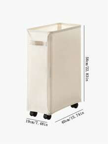 1pc Laundry Hamper With Wheels, Household Clothes Storage Basket, Multifunctional Storage Bin With Gap Dress Pants Shoes Jeans Boots Skirtlaundry Hamper,Washing Basketbathroom Organizer,Basket,Storage Basket,Foldable Laundry Basket - White - View 2