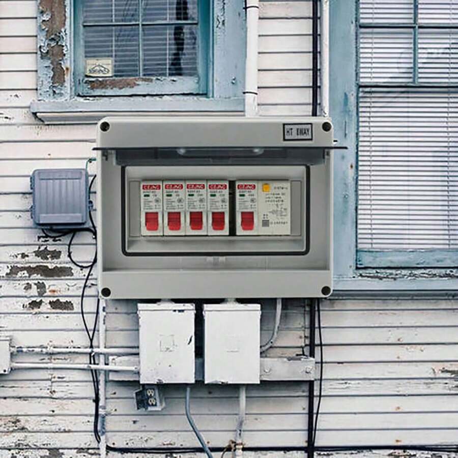 4 Way Consumer Unit Fuse Box 4 MCB Circuit Breakers Isolator Shed