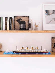 Weihnachtsdekoration Luxuriöses klassisches Kreuzfahrtschiff Modell Bausteinsatz, 3D-Miniatur DIY-Spielzeug, kreative Stresslinderung Schreibtisch Dekoration, Geburtstagsgeschenk - 1 Stück Raumdekoration, Miniaturdinge, Schiffsspielzeug, Weihnachtsminiatur, Modellbau, Kreuzfahrtschiff Modell