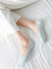 7pairs/Set Women's Macarons-Color Silicone Non-Slip Boat Socks, No Show Socks, Spring/Summer Breathable Sweat-Absorbing Nude Socks For Flats And High Heels