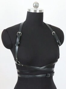 1 Máy Tính Nữ Có Thể Điều Chỉnh Da PU Màu Đen Dây Nịt Dây, Punk Phong Cách Kiến Trúc Gothic Hàng Ngày Quần Áo Phụ Kiện Cho Tiệc Lễ Hội - màu đen - Xem 5