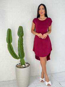 Women Dresses - Màu Đỏ Sâu - Xem 4