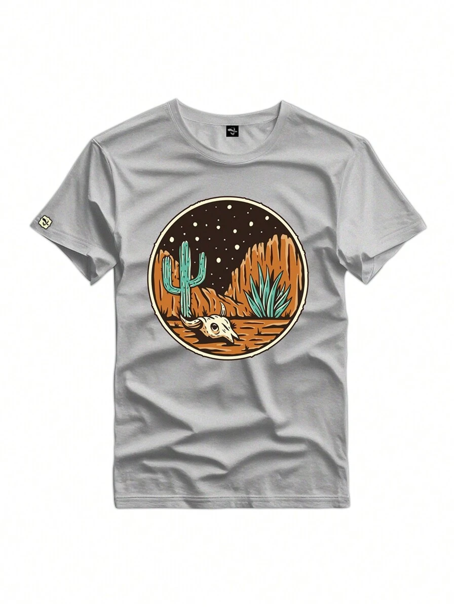 Men T-Shirts - 淺灰色 - 查看 1