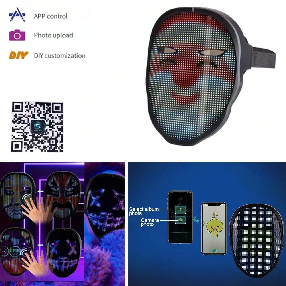 Face Transforming LED Mask With App Controlled - Programmable LED ...